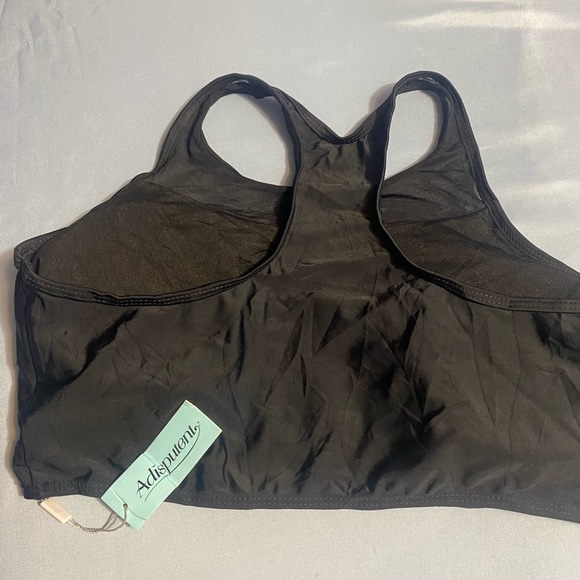 Black Racerback Mesh Swim Sports Bra - Picture 10 of 15